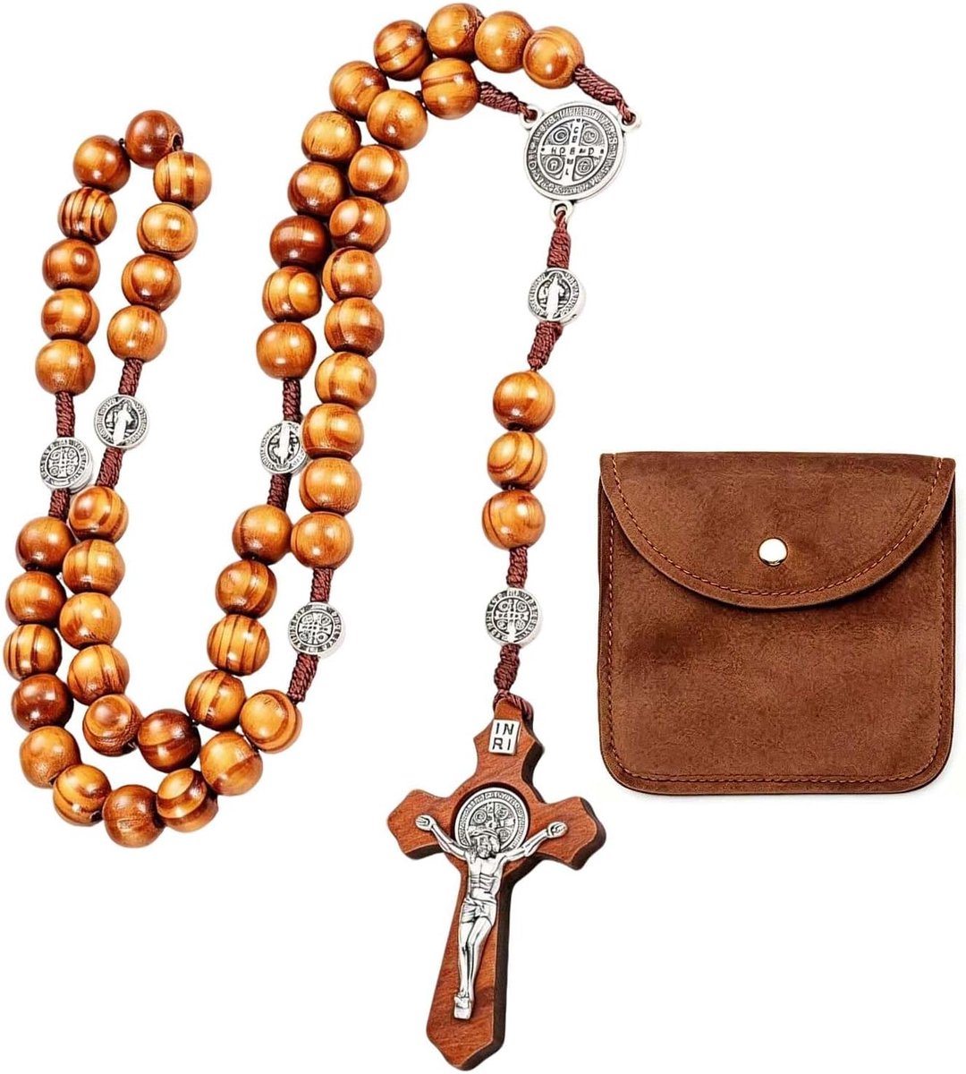 Meditatieketting met hanger - Houten kralen - Bruin - Voor mindfulness en stilte - ShopVlot