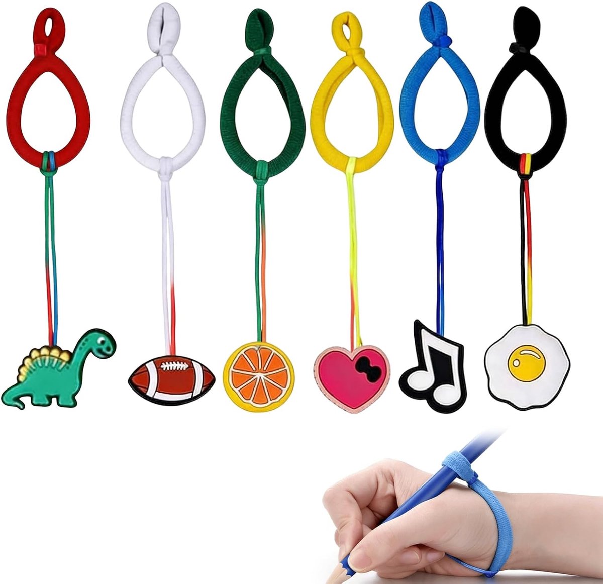 Grip aid voor kinderen - elastische schrijfsteun - set van 6 - ondersteunt driepuntsgreep en verbetert schrijfhouding - ShopVlot