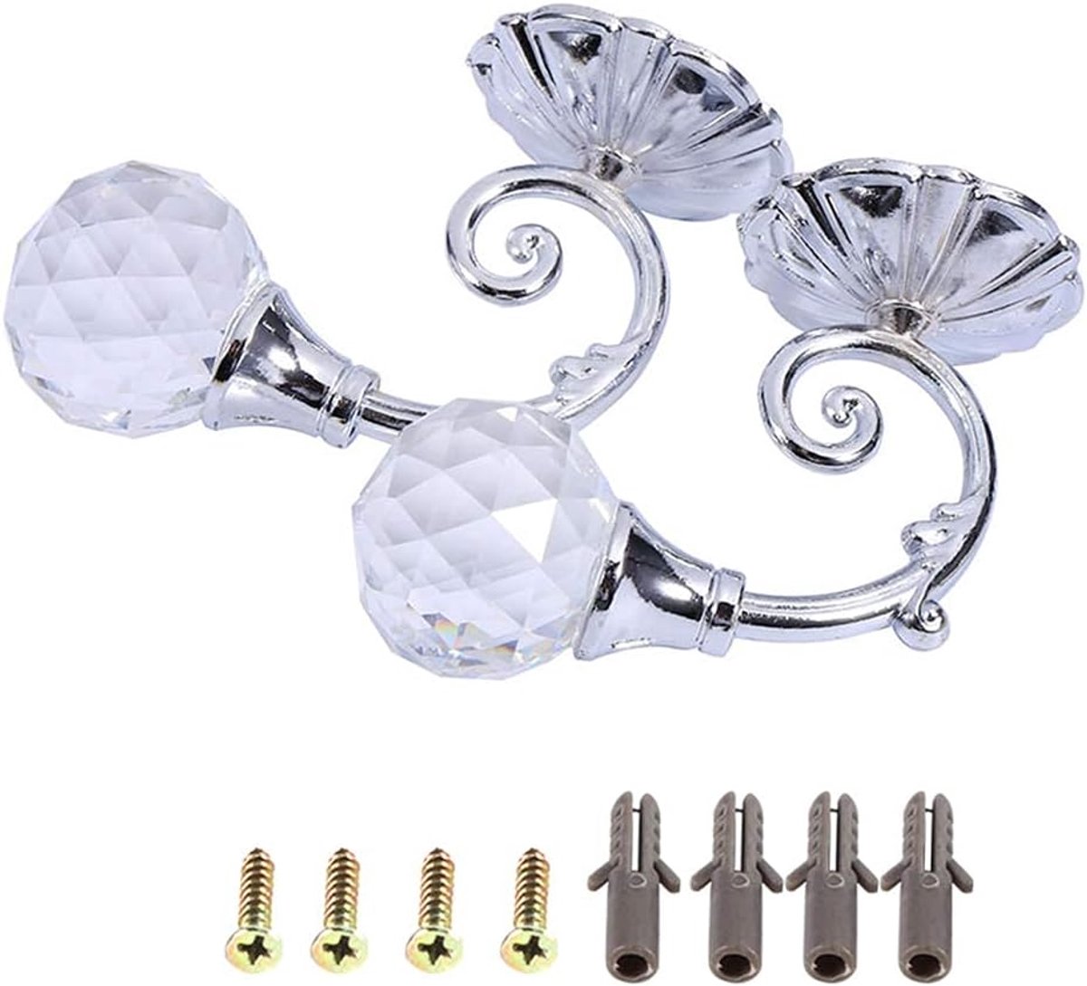 Gordijnhouder - metalen constructie - zilver - elegant met kristallen - ShopVlot