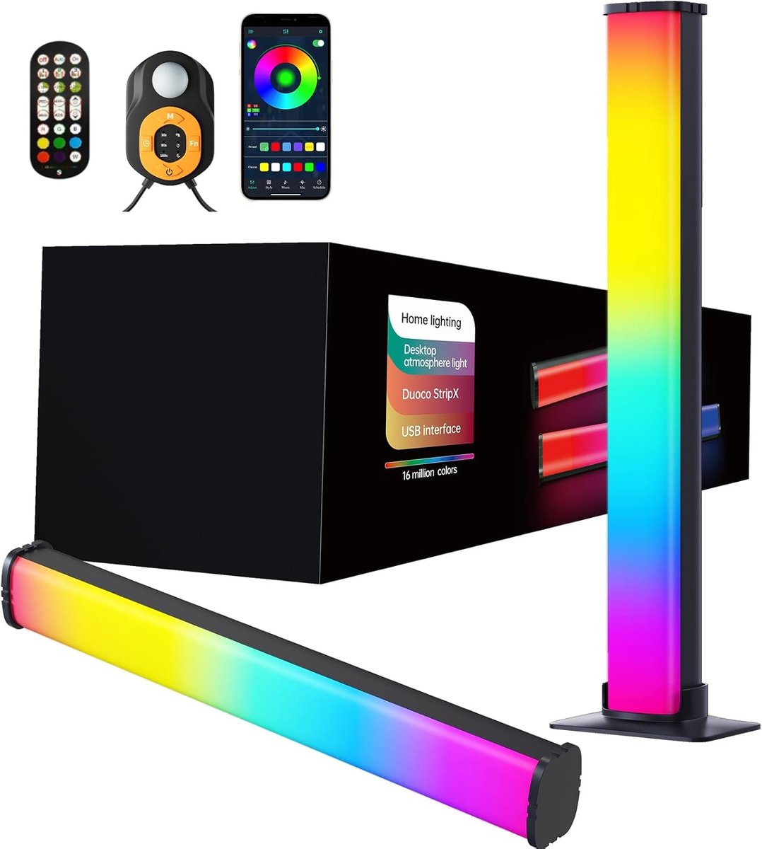 LED Lichtbalk RGBIC - 2 Stuks - TV Achtergrondverlichting - Dimbaar met muziek synchronisatie - ShopVlot