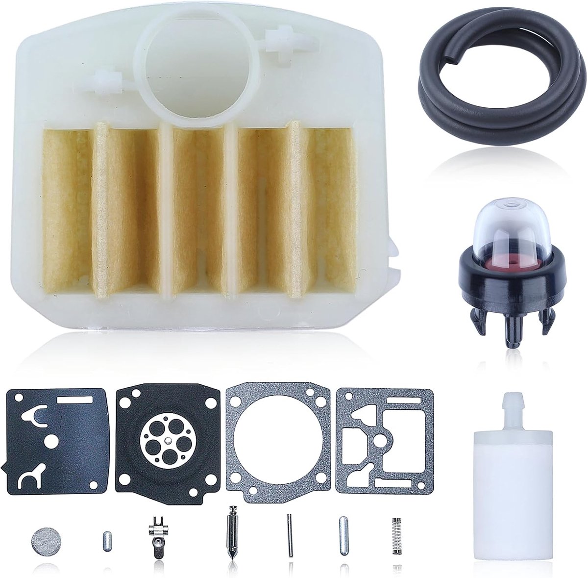 Carburateur reparatieset 537024002 - Inclusief filters en brandstofslang - Geschikt voor Zama RB 122 en meer - ShopVlot