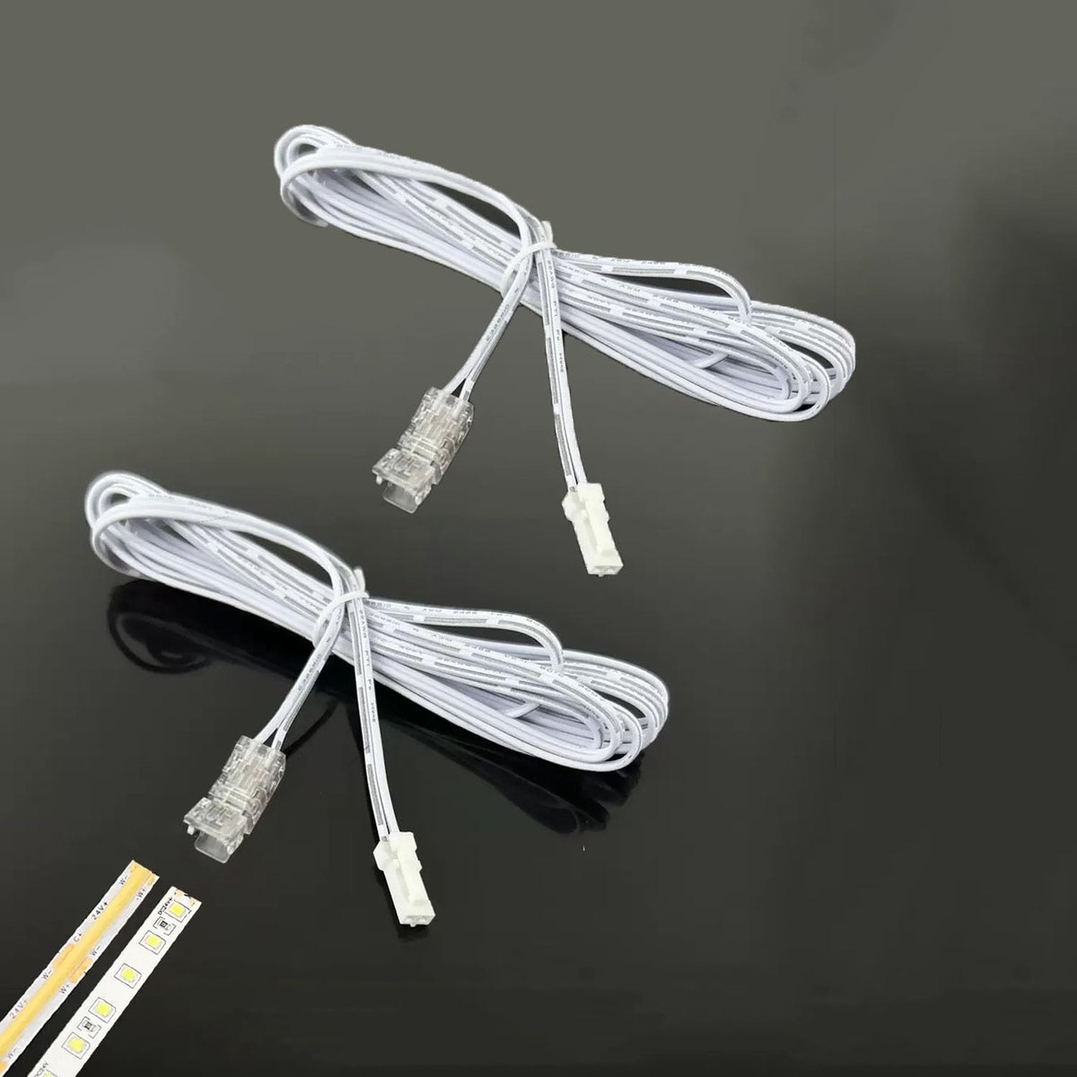 LED cabinet light 2-pack 2m - 2-pin 5mm COB connector - extensiekabel - ideaal voor onderkastverlichting - ShopVlot