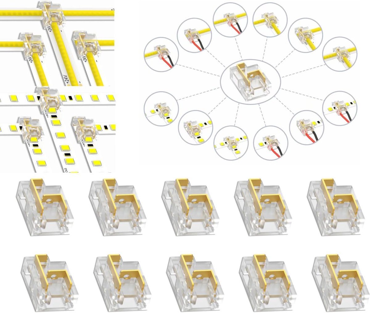 LED Strip Connector - 2-polig 8 mm - Solderen vrij - Eenvoudige installatie - ShopVlot