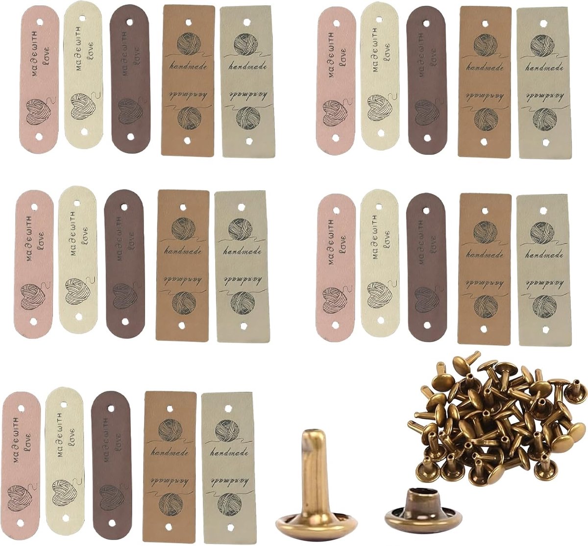 Handgemaakte labels voor kleding - leer - 25 stuks - ideaal voor creatieve projecten - ShopVlot