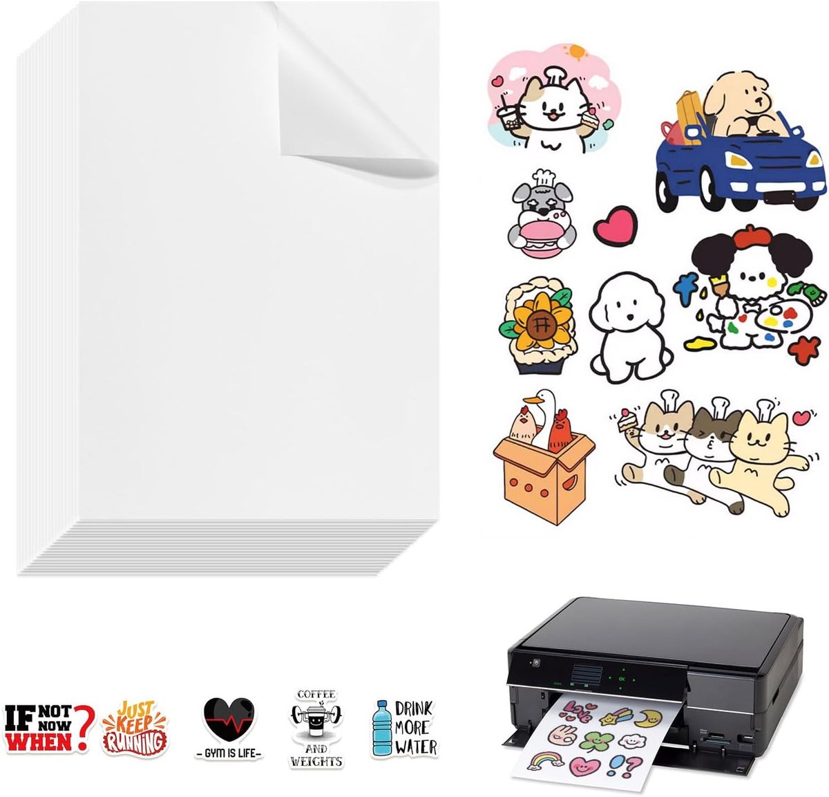 Stickerpapier A4 30 vellen - matte zelfklevende film - waterproof - perfect voor productlabels - ShopVlot