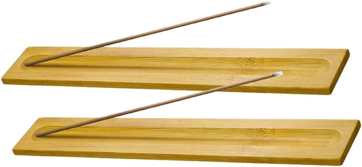 Incenshouder 23 cm - Bamboe hout - Polijst en wax - Verzamel as van wierook - ShopVlot