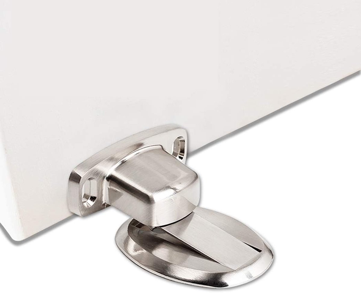 Deurstopper magnetisch - RVS materiaal - Geen boren nodig - Houdt deuren open - ShopVlot