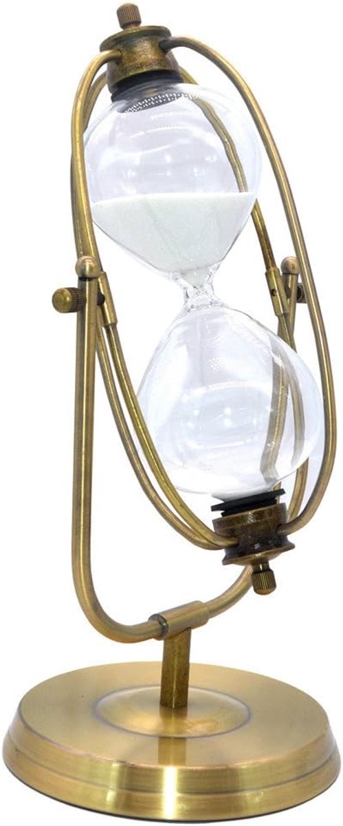 Zandloper 60 minuten - metalen brons - decoratief - ideaal voor kinderen bij het leren - ShopVlot