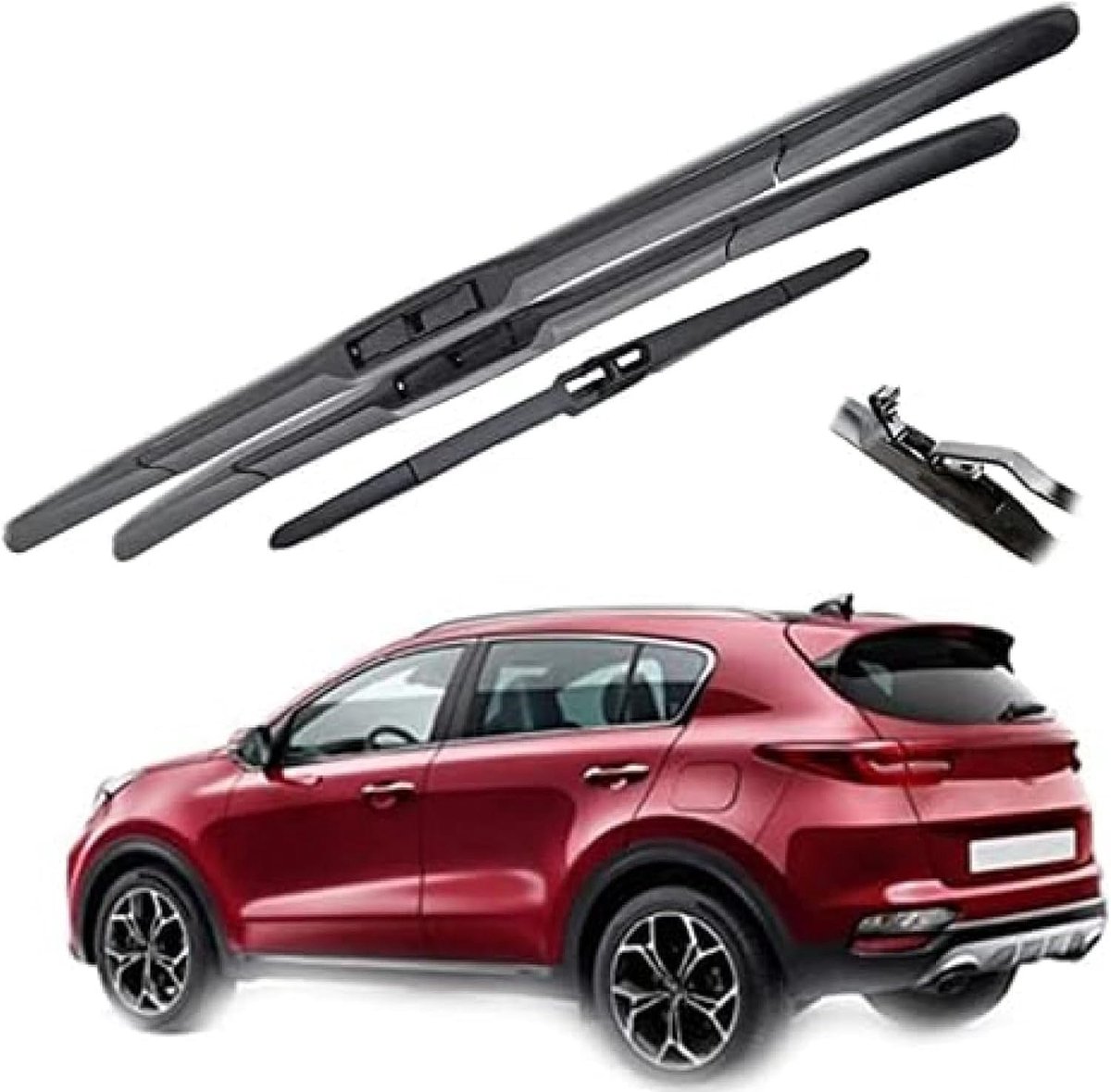 Wisserbladen set 26" 16" 11" - hoogwaardig natuurrubber - stille en efficiënte vegen - voor Kia Sportage QL 2016-2020 - ShopVlot
