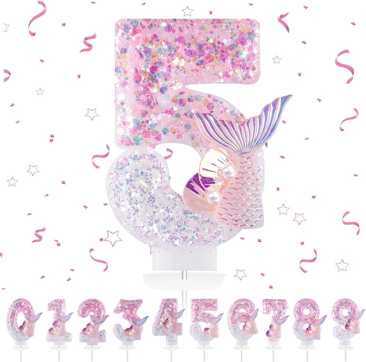 Verjaardagscandles 3D - Roze Vlinder - Nummer 5 - Spectaculaire cake decoratie - ShopVlot