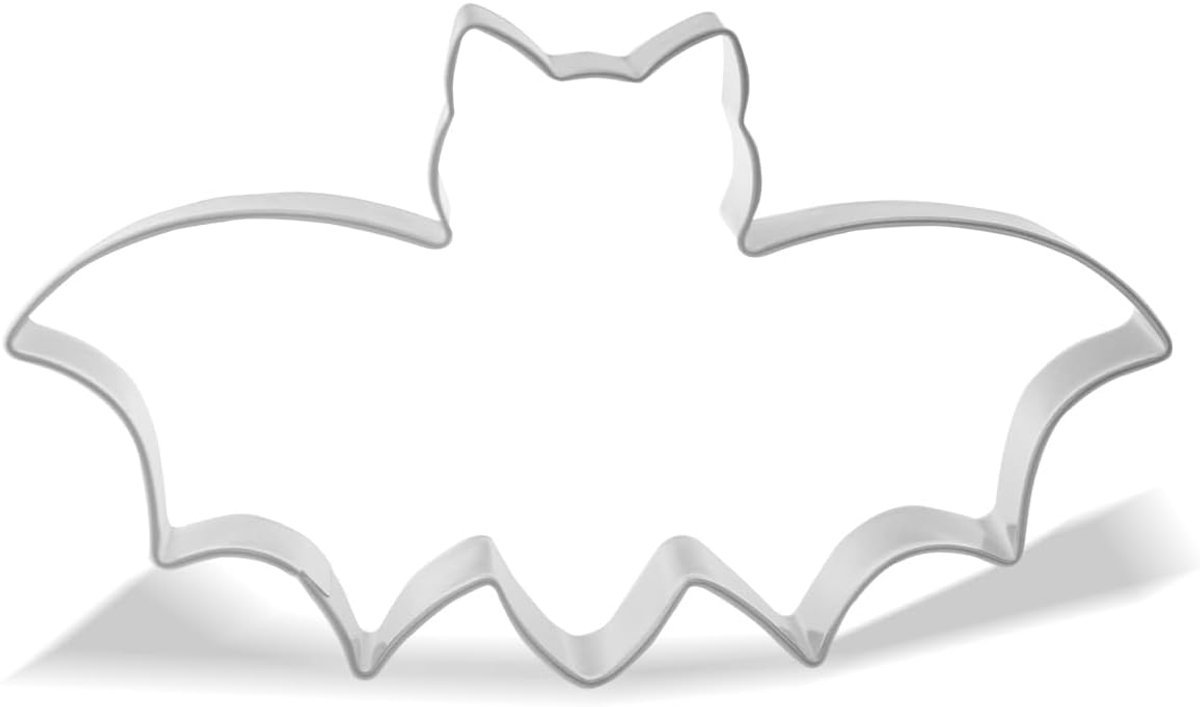 Koekjesuitsteekvorm vleermuis 11,5 x 5 cm - roestvrij staal - duurzaam en vaatwasserbestendig - perfect voor Halloween - ShopVlot