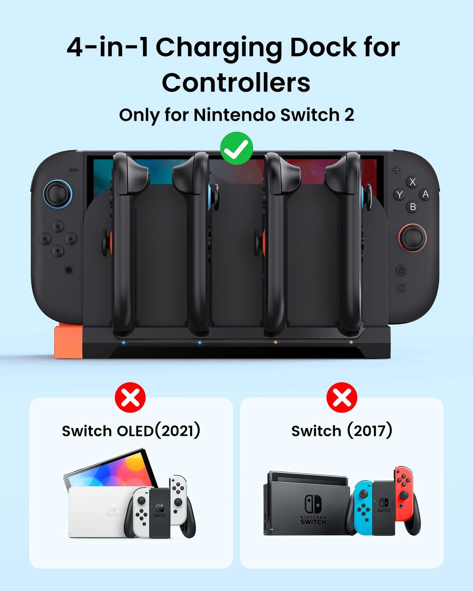 Oplaadstation voor Joy-Con - Draadloos - Geschikt voor Switch 2 - Ideaal voor gamers - ShopVlot