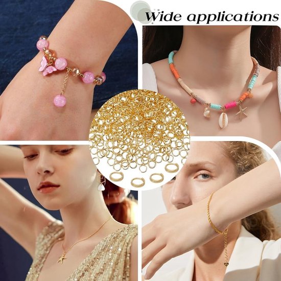 1000 Stuks 5mm Gouden Split Ringen - Dubbele Lussen voor Sieraden Maken, Verbinden van Kettingen, Armbanden en Oorbellen — afbeelding 5