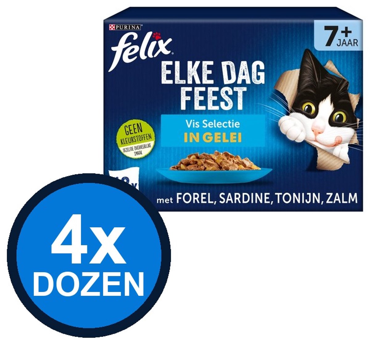 Felix Felix - Elke Dag Feest In Gelei Senior Vis Selectie Multipack - Kattenvoer Natvoer - 1.02 kg