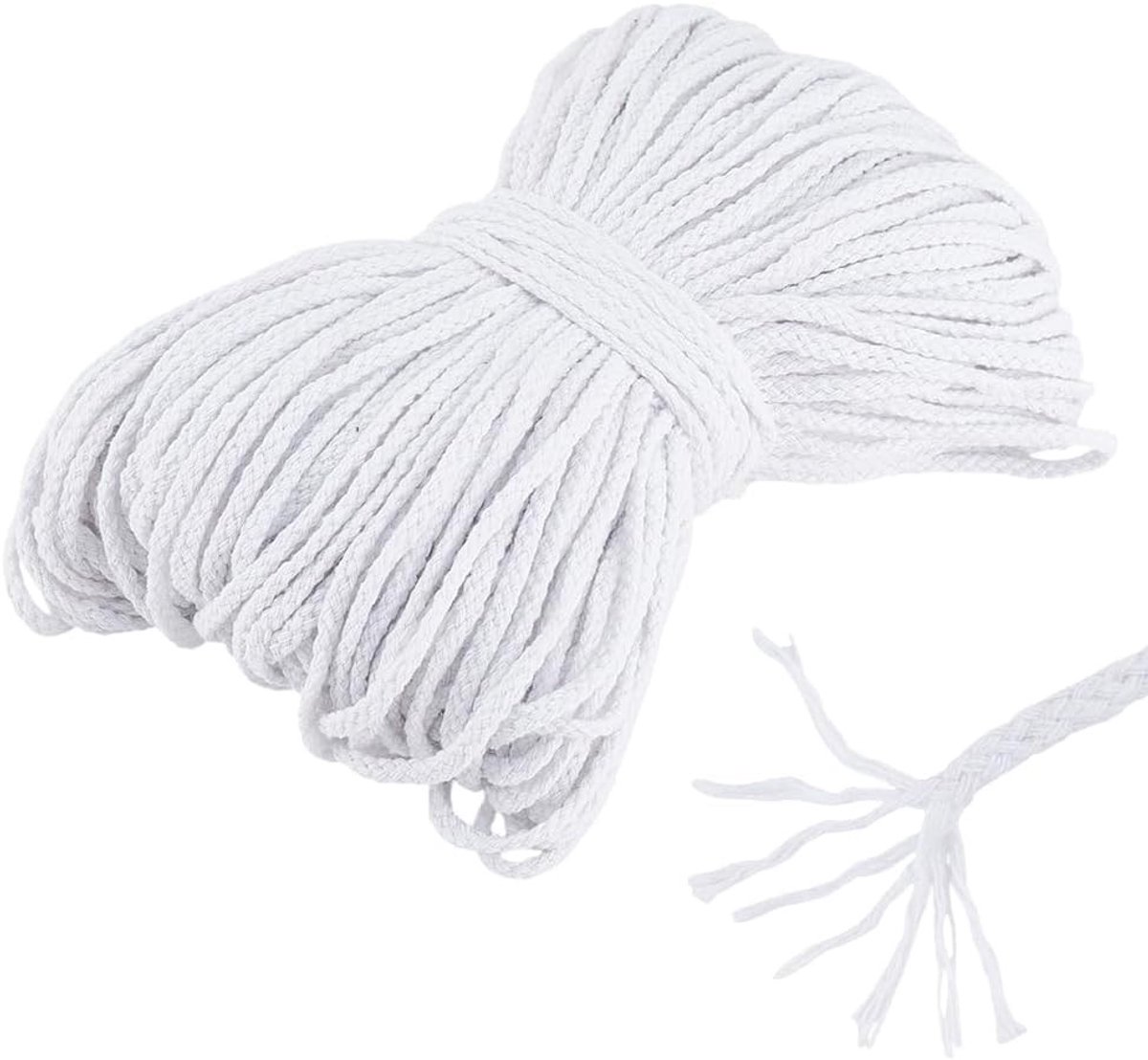 100 meter 5 mm Katoenen Touw Beige voor Macramé, Handwerken, Naaiwerk en Kussenprojecten