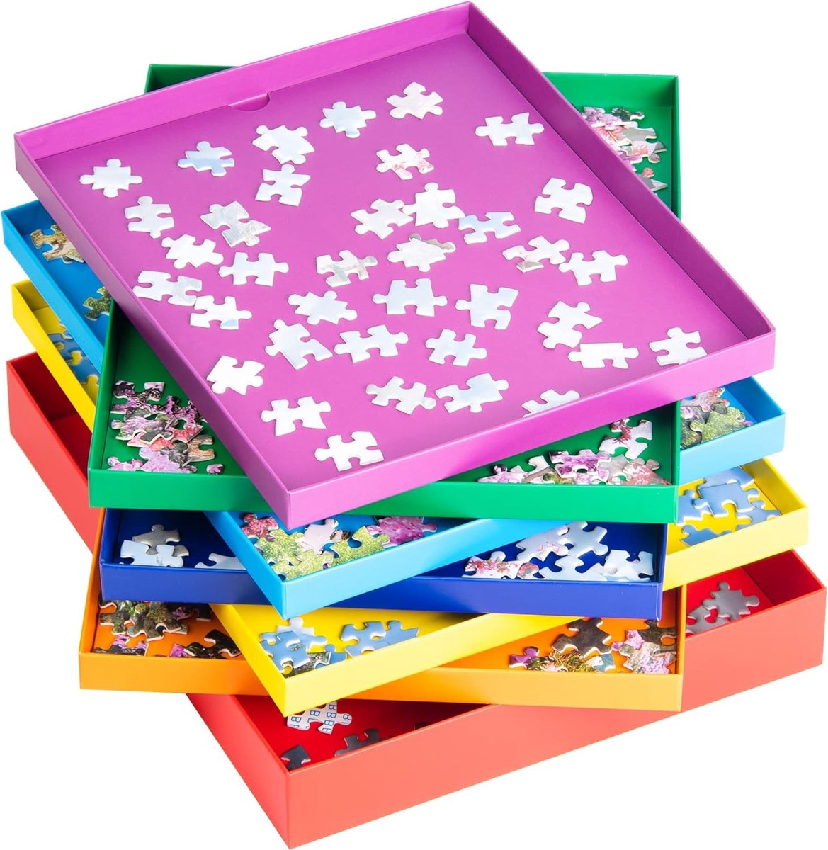 Puzzelsorteerbakken - Karton - Stapelbare Sorteeraccessoires - Ruimtebesparend - Voor Puzzelaars