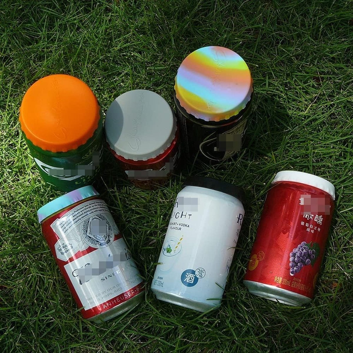 Siliconen Blikstophoezen - Assortiment - Voorkomt Morsen - Herbruikbaar - Voor Frisdrank en Bier