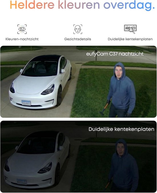 eufy Security eufyCam C37, Draadloze Beveiligingscamera Voor Buiten, 360° Beeld, 2K Zonnecamera, Persoons-, Huisdier- En Voertuigdetectie, Zonnepaneel, Kleuren-nachtzicht, Geen Extra Kosten van eufy Security — afbeelding 4