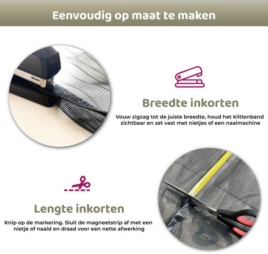 MijnVliegengordijn.nl - Premium Magnetisch Vliegengordijn 2026 - 100x235 cm - Hordeur voor enkele & dubbele tuindeuren - Zelfsluitend - Met klittenband - A-kwaliteit - Kind en diervriendelijk — afbeelding 4