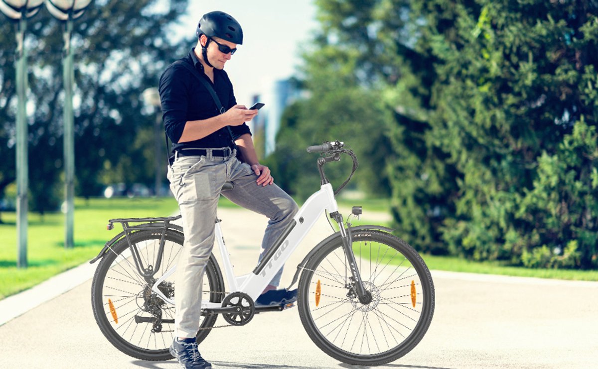 TTGO HZ-28ST E-bike - 25 km/u - 28inch - 80km actieradius - 250W motor - 36V20Ah accu - aluminium frame - Shimano 7-speed - wit thumbnail 6