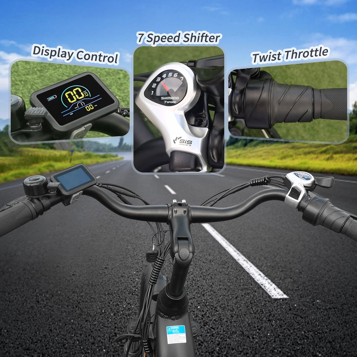 TTGO HZ-28ST E-bike - 25 km/u - 28inch - 80km actieradius - 250W motor - 36V20Ah accu - aluminium frame - Shimano 7-speed - wit thumbnail 7