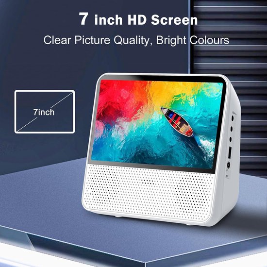 Draagbare DVD-speler met 4000mAh oplaadbare batterij - ondersteunt CD/DVD/Bluetooth/USB/MP3/AV, ingebouwde dubbelluidspreker CD/DVD speler, Afspelen in geheugen/Afstandsbediening/Timer - (wit) — afbeelding 2