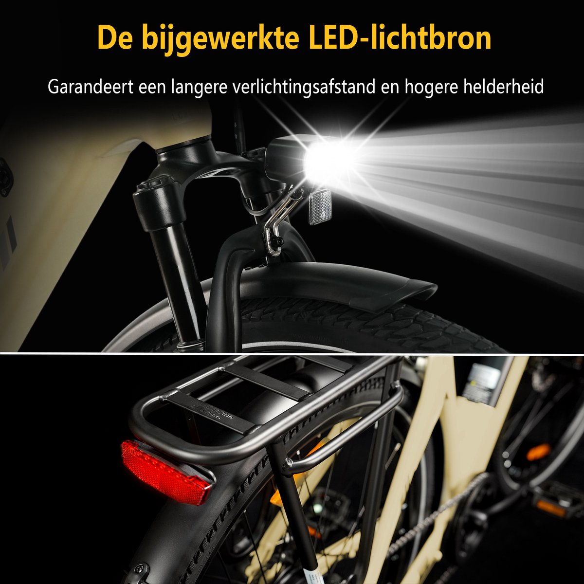 TTGO C3SE E-bike - 25 km/u - 28inch - 80km actieradius - 250W motor - 36V18Ah accu - 52NM - wit thumbnail 2