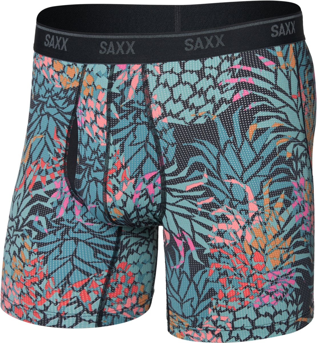 SAXX Heren Boxershort Quest Quick-Dry Mesh - Boxer met BallPark Pouch® - Onderbroek Sneldrogend & lichtgewicht - Pineapple Patch - Multicolor - M