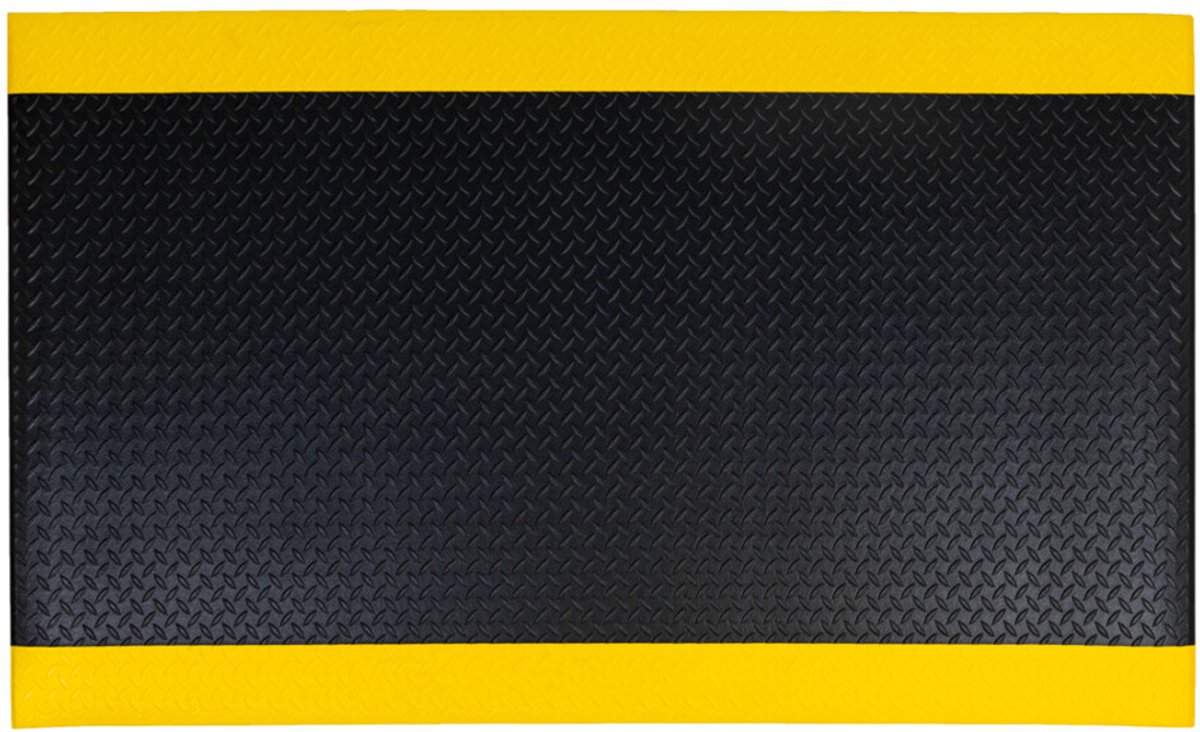 Base+ Anti vermoeidheidsmat Economic Diamond 90x150cm Black/Yellow