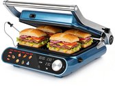Taylor Swoden Contactgrill - Tosti apparaat - Dubbele Temperatuurregeling - Tosti ijzer - 2000W - Panini Grill met Touchscreen en Draaiknop - 180° Uitklapbaar - Temperatuursonde - Instelbare Hoogte