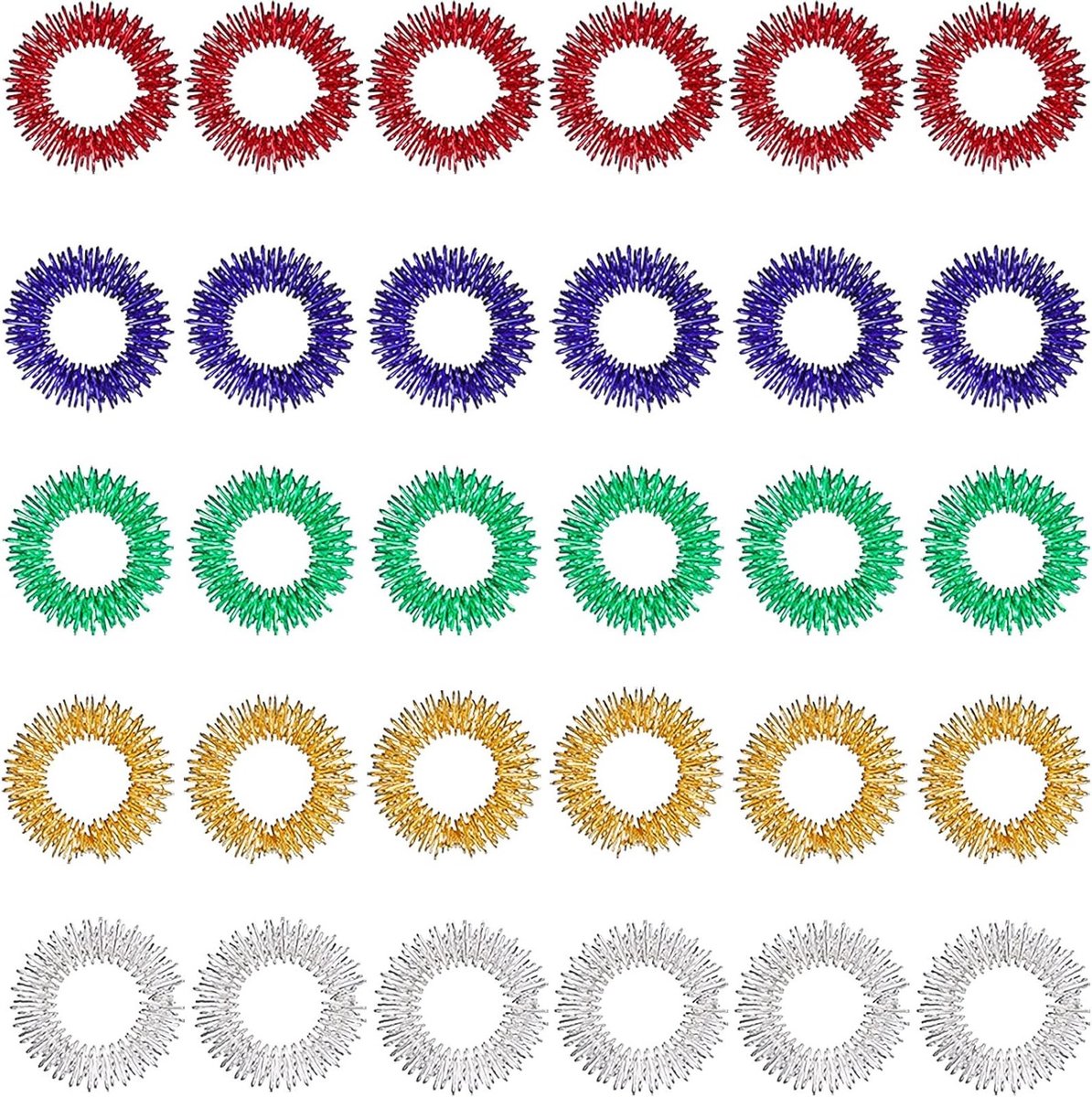 Sensory Finger Ring Set voor Stressverlichting, Acupressuur en Ontspanning voor Jongeren en Volwassenen