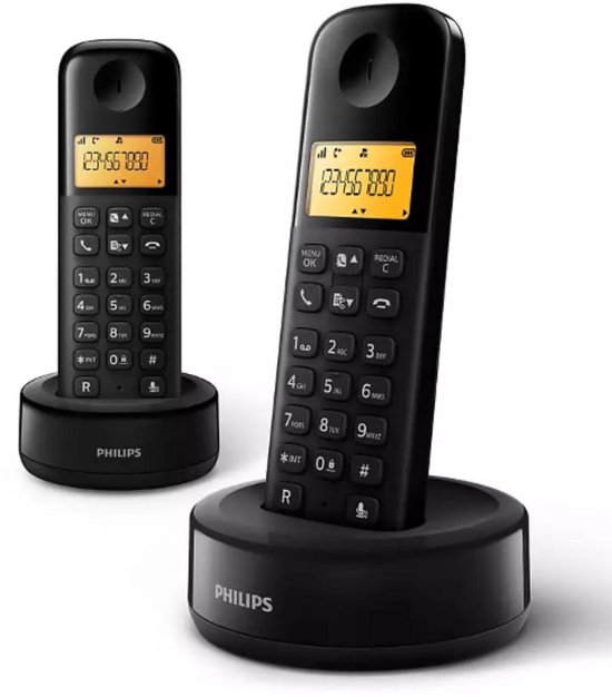 Philips D1602B/01 Huistelefoon - DECT Telefoon - 2 Handsets - Zwart