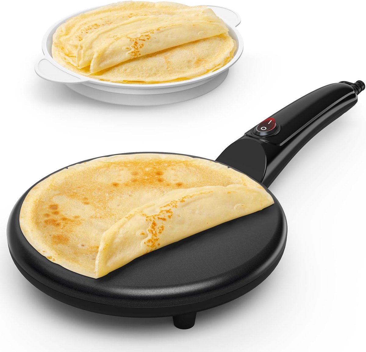 Quvo® Pannenkoekenmaker - Pancake maker - Pannenkoek - Zwart - 38cm x 20cm x 6cm