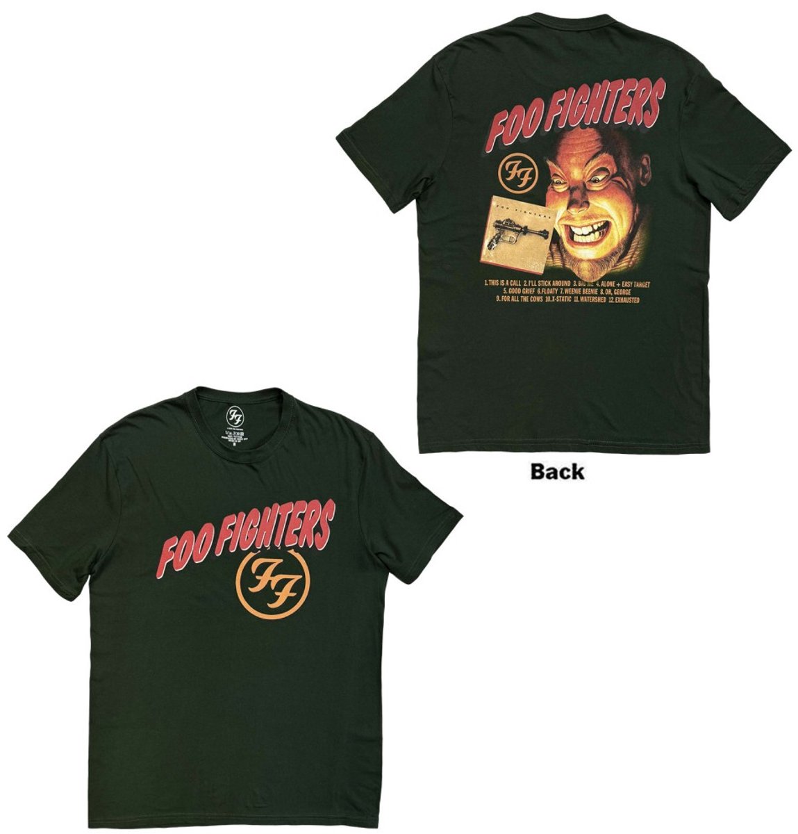 Foo Fighters - Exhausted Heren Tshirt - S - Groen