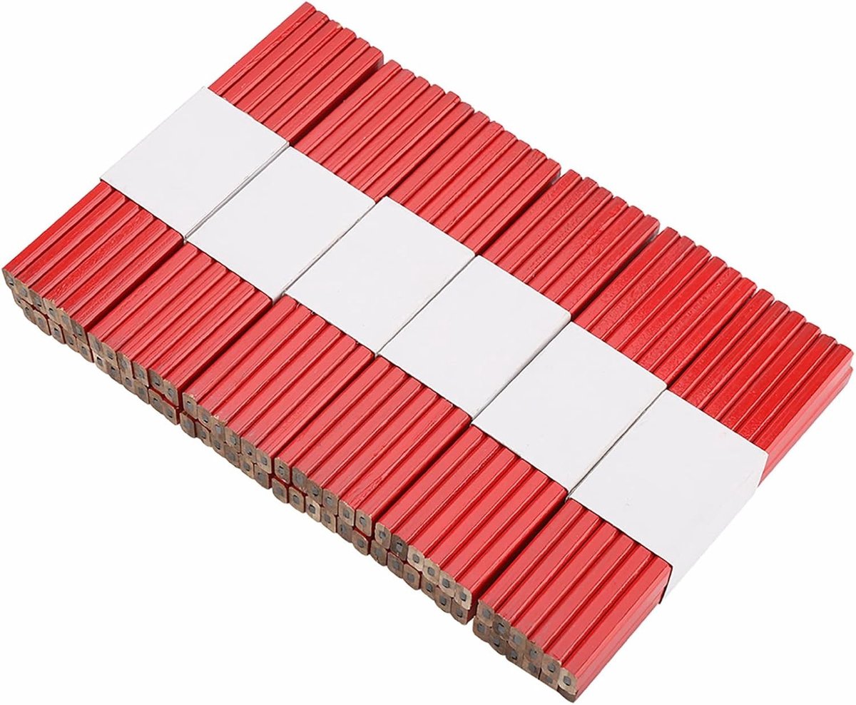 Houten timmermanspotlood met harde vulling, plat ontwerp, ideaal voor professioneel gebruik in de bouw en houtbewerking
