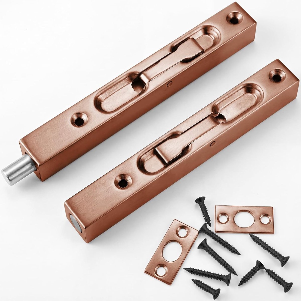 Set van 2 Verborgen Deursloten van RVS - 15 cm Beveiligingsslot voor Franse en Houten Deuren