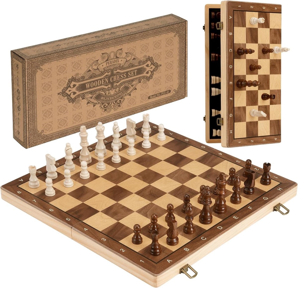 Vouwbaar Magnetisch Schaakbord van Hout van 39 cm - Hoogwaardige Schaakset voor Beginners en Kinderen vanaf 6 Jaar - Perfect Cadeau voor Jongens en Meisjes