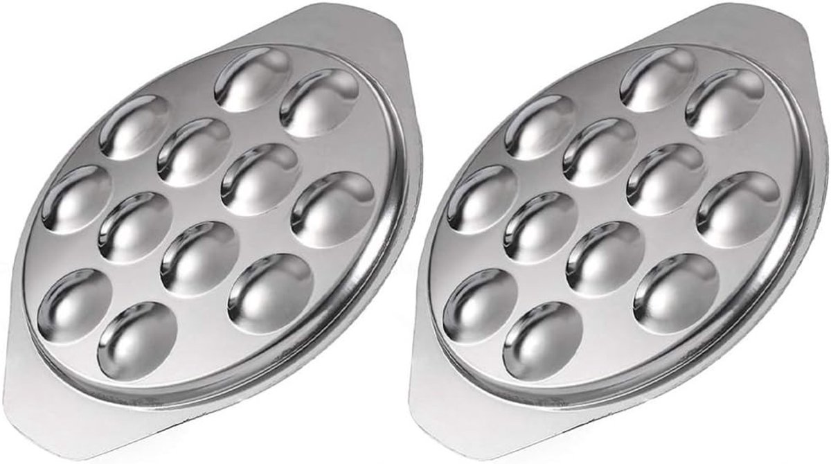 2 Stuks Nonstick Grillpan voor Takoyaki en Escargots - 12 Holes voor Octopus, Gehaktballen