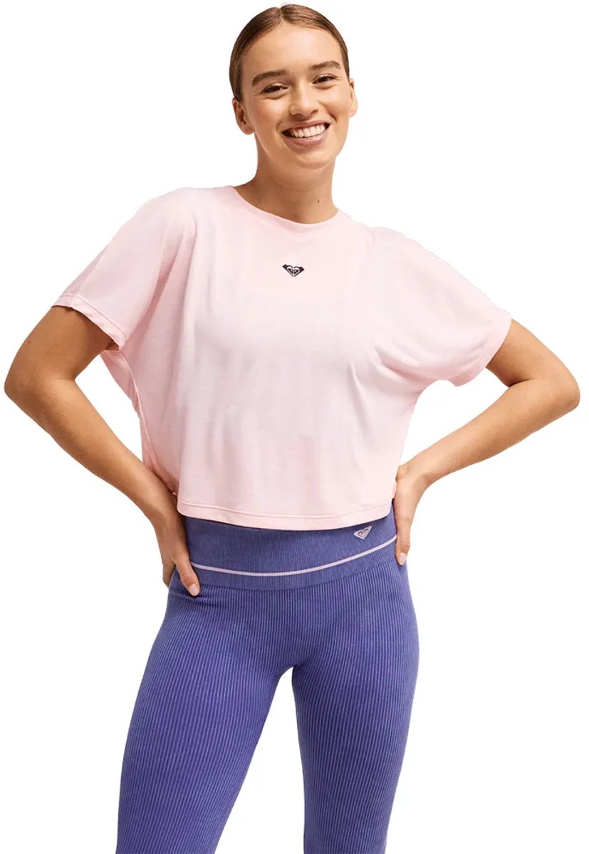 Roxy Everyday Flow Korte Mouw Top S Vrouw Rose Shadow
