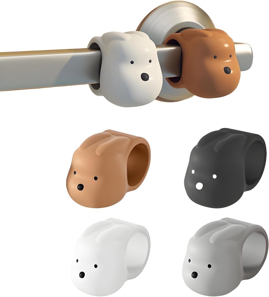 Geluiddempende deurklinkbescherming en deurstopper, 4 stuks, hazenvormige buffer voor kinderkamer en keuken, veilig en stil