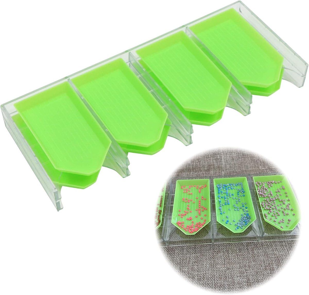 Diamond Painting Tray Organizer - Kunststof - Duurzaam en Niet-Breekbaar - 8 Sleuven - Voor Doe-Het-Zelf Kunstenaars