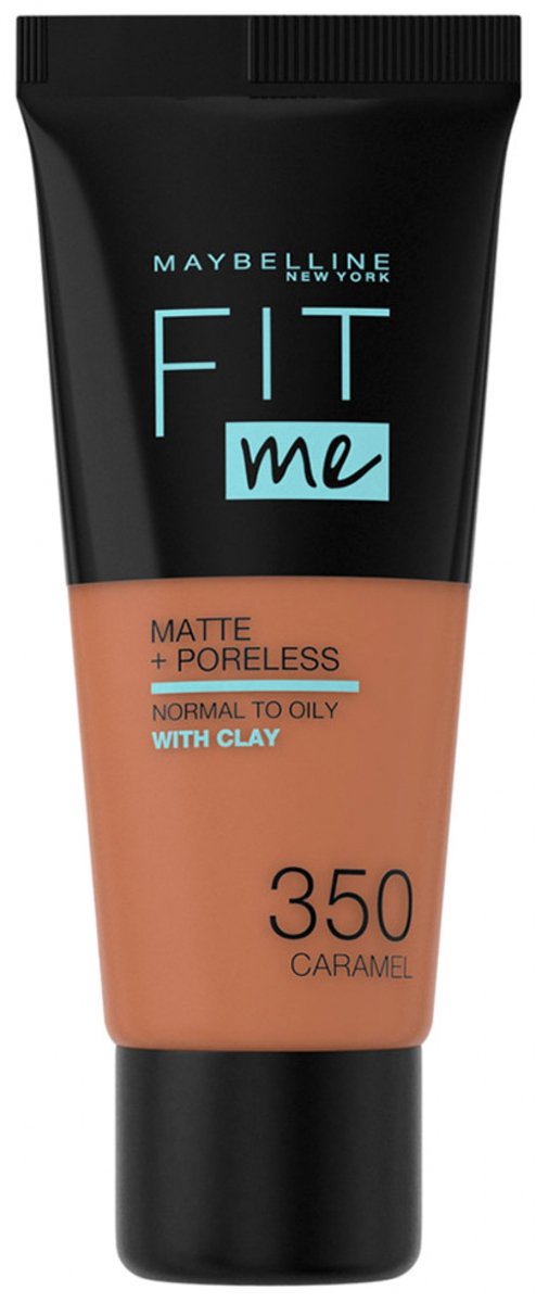 Bol.com Maybelline New York - Fit Me Matte + Poreless Foundation - 350 Caramel - Medium Dekkende Foundation met Matte Finish voo... aanbieding