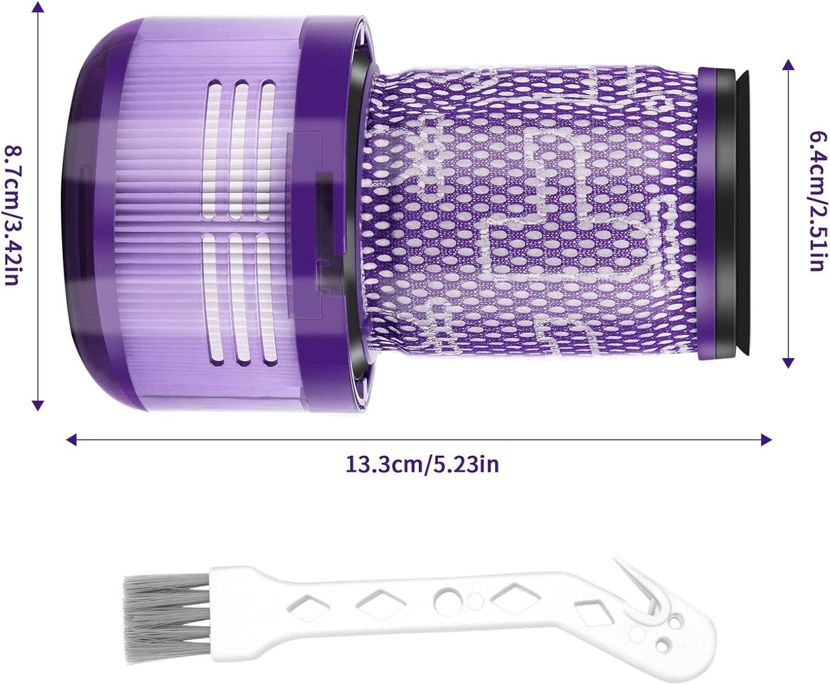 Filter voor Dyson V12, 1 stuks wasbare vervangende HEPA-filters voor Dyson V12 Detect Slim Absolute Extra Fluffy Total Clean Motorhead Complete stofzuiger, vervangingsonderdeel # 971517-01