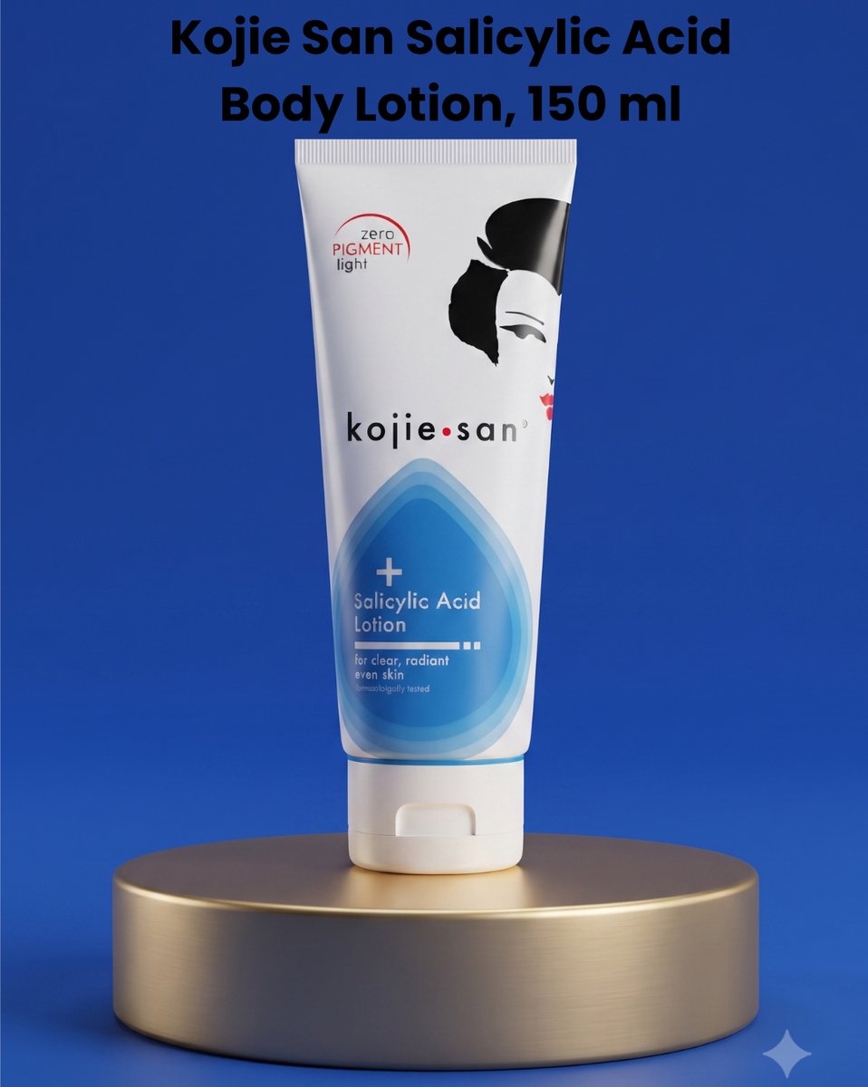 Kojie San Salicylic Acid Body Lotion – 150 ml – Exfoliërende & Hydraterende Body Lotion – Helpt Dode Huidcellen te Verwijderen, Verbetert de Huidtextuur & Hydrateert Intensief – Voor een Gladde, Zachte & Gezonde Huid