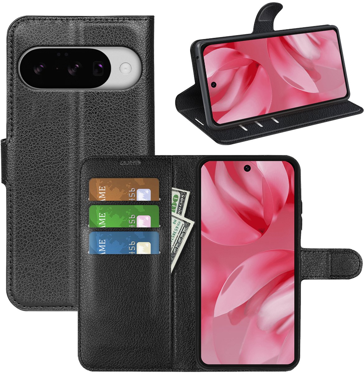 MobyDefend Hoesje - Geschikt voor Google Pixel 11 - Kunstleren Wallet Book Case (Sluiting Voorkant) - Zwart