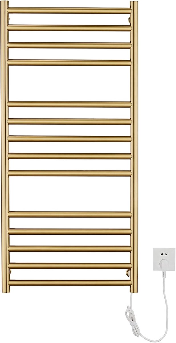 SnelShoppen - Elektrische Badkamer Radiator Gouden Handdoekradiator 110 x 52 x 12 cm 162 W Handdoekverwarmer Rvs Handdoekdroger