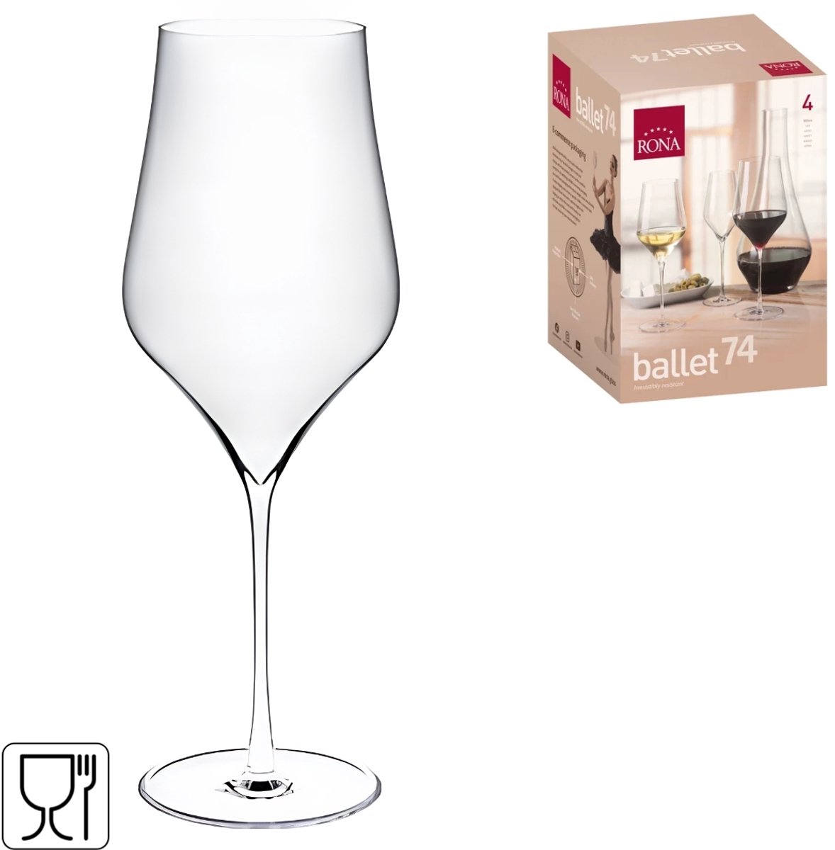 RONA Kieliszki do czerwonego wina 4 szt. 740 ml BALLET