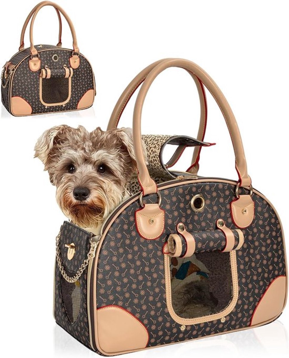 Draagbare honden- en kattenreiszak, 42 x 18 x 31 cm, ideaal voor kleine huisdieren tot 4 kg, perfect voor uitjes en vervoer