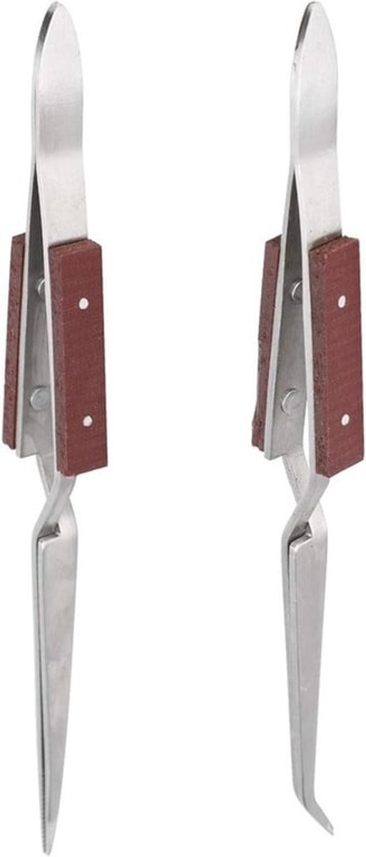 Set van 2 Sluitpincetten, Gebogen en Rechte Pincetten voor Sieraden, DIY en Handwerk Gereedschap