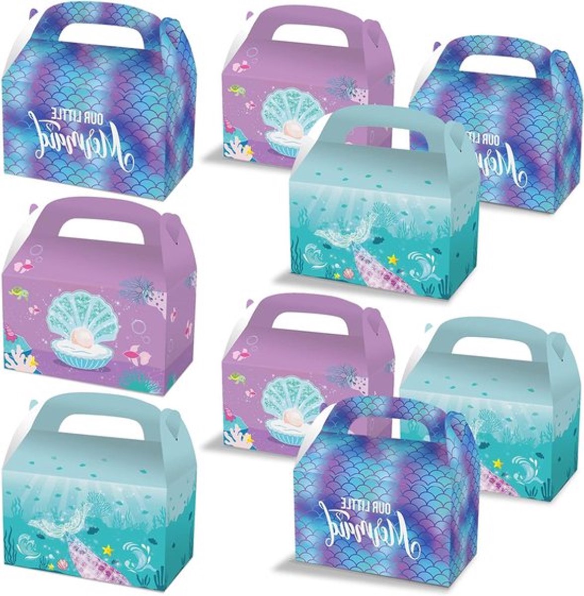 Cadeauverpakkingen voor Feestjes met Zeemeermin Thema - Snoepdozen voor Kinderen, Verjaardagen en Bruiloften - Set van 12 Stuks
